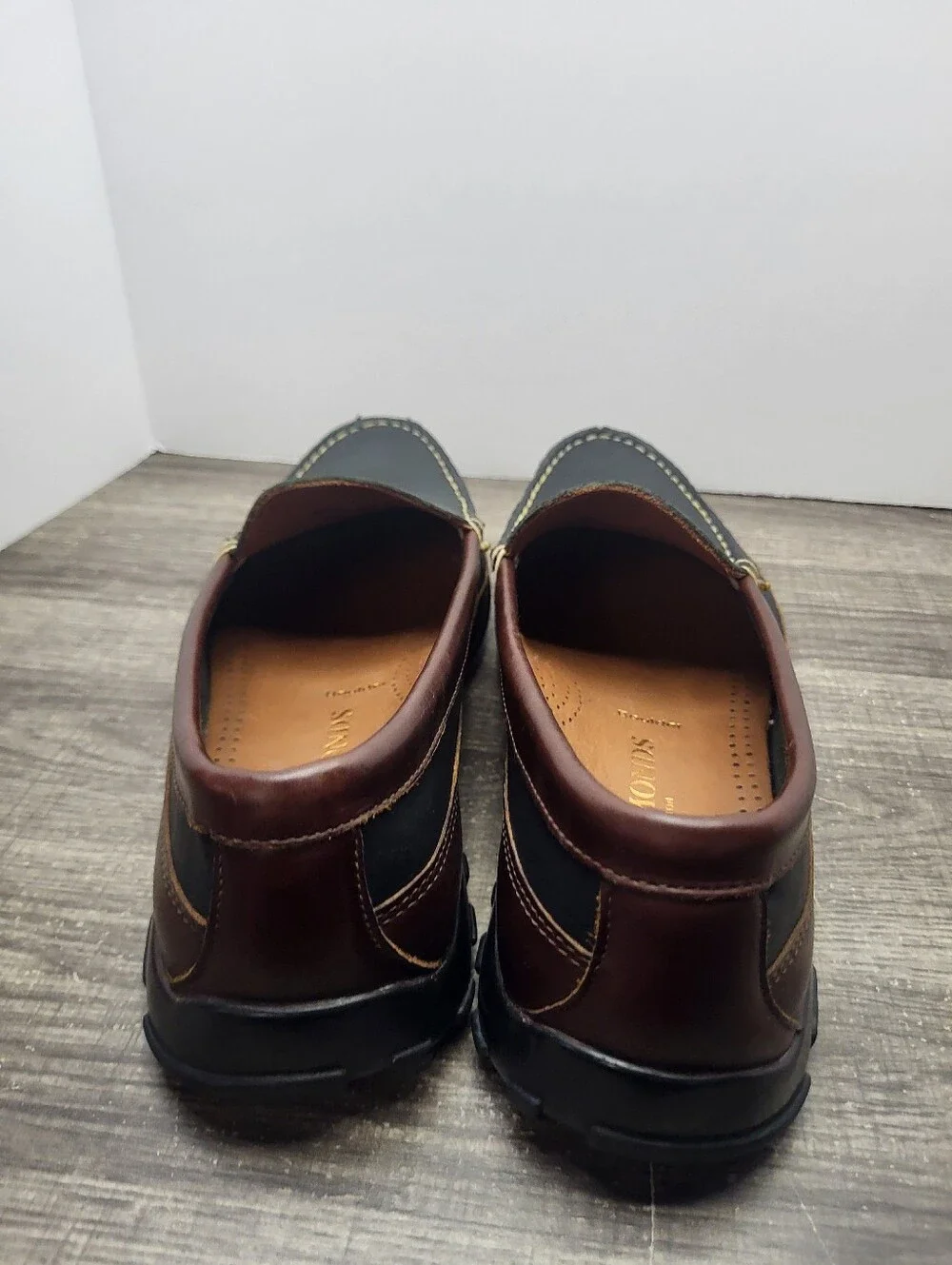 Allen Edmonds Boulder Black Brn Leather Driving Loafers Moccasin Mens Size 8.5 E